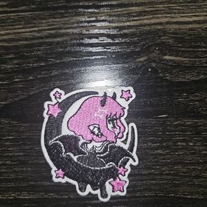 50% Off 2 Items!🌺 Lot B-A Pink and Black Embroidered Patch #1